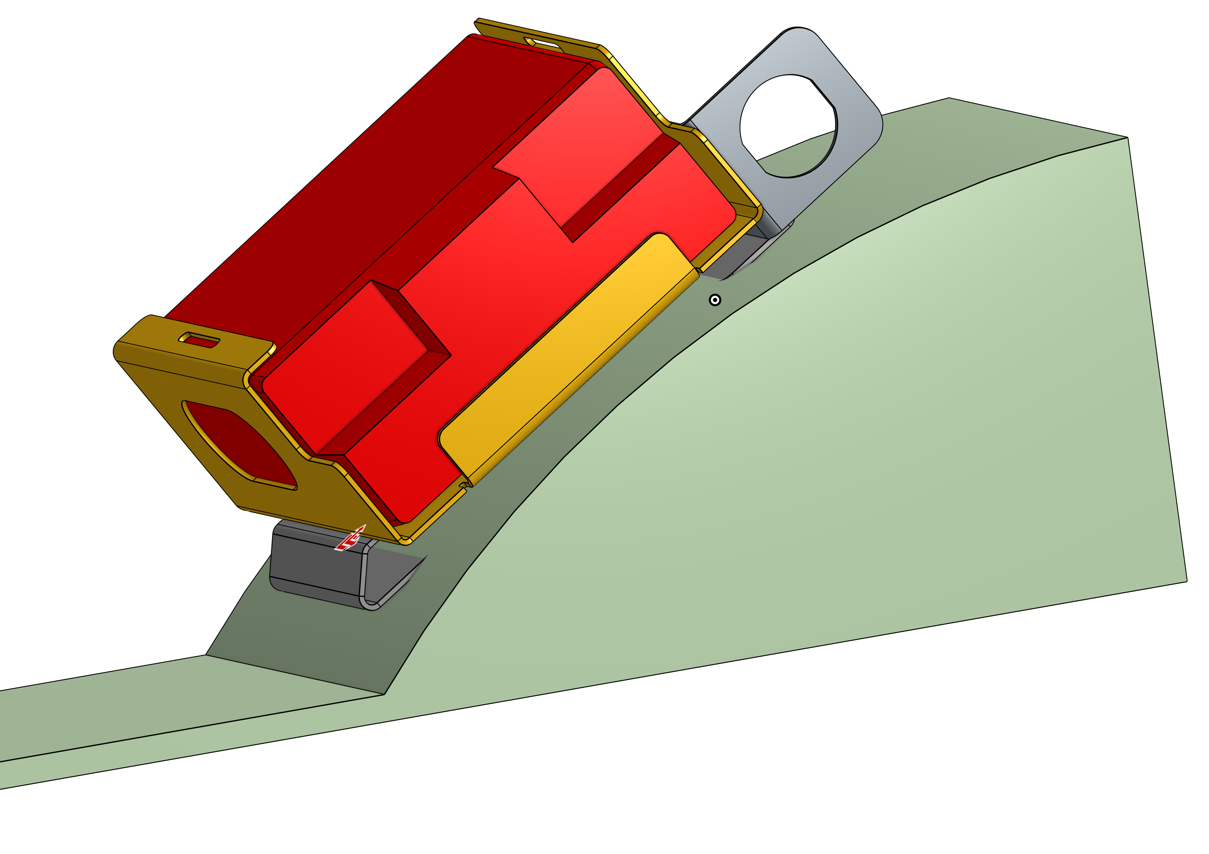 CAD model of the battery holder assembly