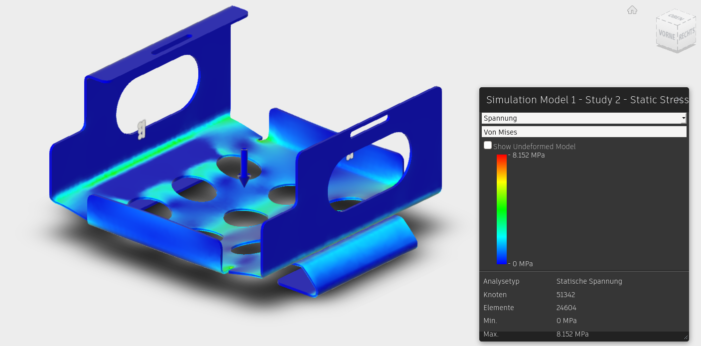 screenshot of the FEA results